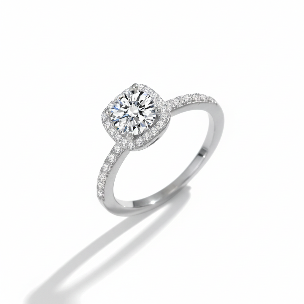 Moissanite Square Ring
