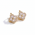 Luxe Zirconia Clover Earrings