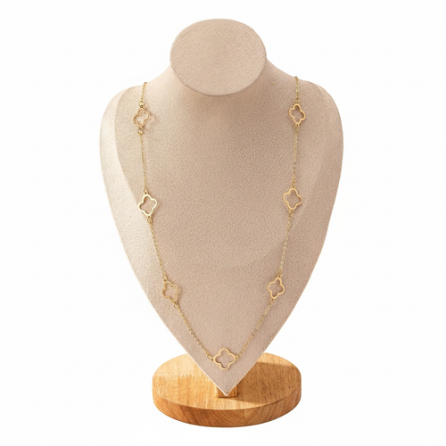 18K Plated Gold Four Leaf Clover Necklace
