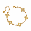 Lucky Clover Gold Plated Bracelet