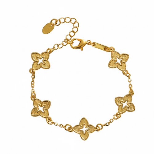 Lucky Clover Gold Plated Bracelet