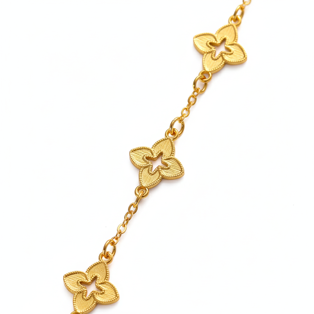 Lucky Clover Gold Plated Bracelet