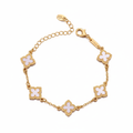 Lucky Clover Plated Bracelet on white background